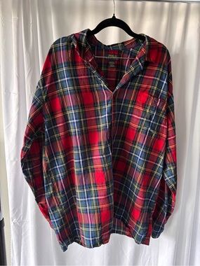 Polo by Ralph Lauren Red and Blue Plaid Button-Down Shirt